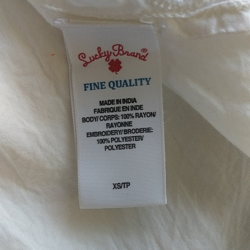 Lucky Brand White Long Sleeve Blouse - XS - Picture 4 of 5